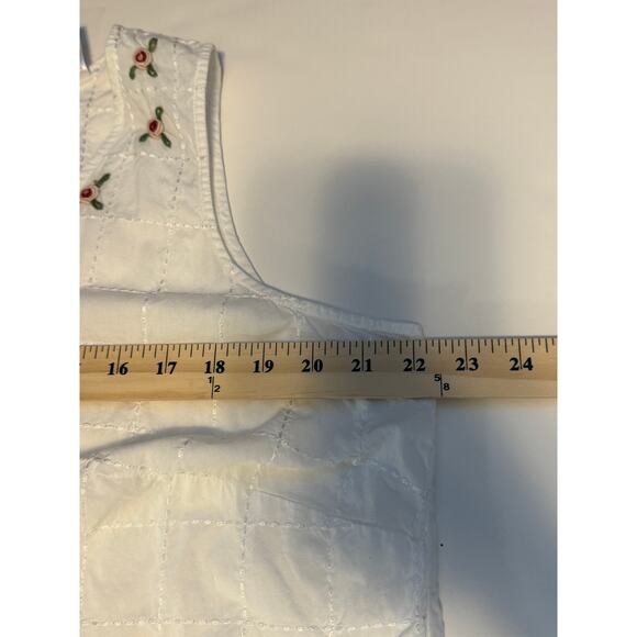 Cabernet White Cotton Sleeveless Nightgown XL | Cottagecore Sleepwear - Picture 3 of 6